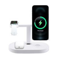  3 in 1 Magnetic Wireless Fast Charger for Apple Watch/ Airpod/ iPhone 12/ 13 Series - White
