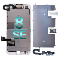  LCD Screen Display with Touch Digitizer Panel and Frame,Front Camera,Earpiece Speaker & Proximity Sensor Flex Cable for iPhone 8/ SE (2020) (Aftermarket Plus) - White