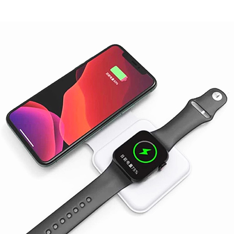 2 in 1 Folding Magnetic Wireless Fast Charger for Apple Watch/ iPhone - White