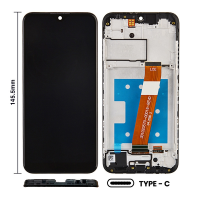  LCD Screen Digitizer Assembly with Frame for Samsung Galaxy A01(2019) A015(Narrow FPC Connector) (for America Version) (Size 145.5mm) - Black
