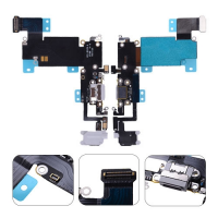  Charging Port with Flex Cable, Earphone Jack and Mic for iPhone 6S Plus (High Quality) - Light Gray