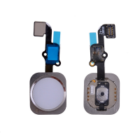  Home Button with Flex Cable Ribbon, Home Button Connector for iPhone 6S/ 6S Plus - White