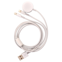  3 in 1 3ft Magnetic USB Charging Cable for iPhone/ iPad/ Apple Watch - White