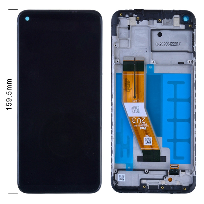 LCD Screen Digitizer Assembly With Frame for Samsung Galaxy A11(2020) A115F/DS (Inernational Version) (Size 159.5mm) - Black