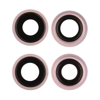  Rear Camera Glass Lens and Cover Bezel Ring for iPhone 13/ 13 Mini (2 Pcs/set) - Pink
