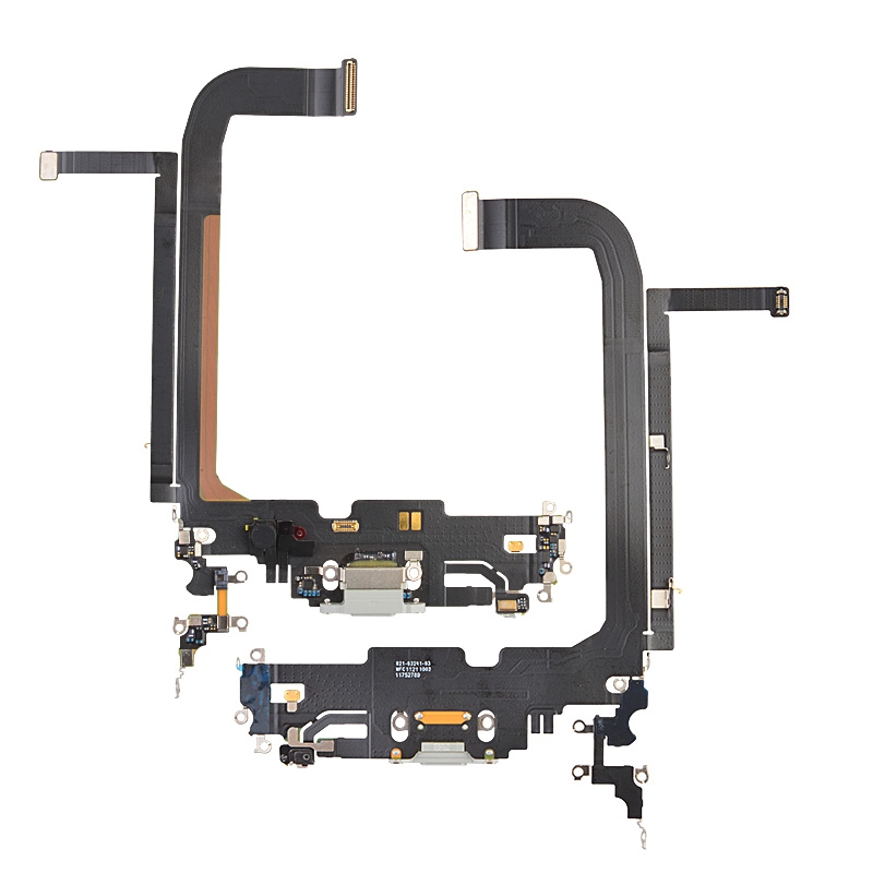 Charging Port with Flex Cable for iPhone 13 Pro Max (High Quality) - Silver