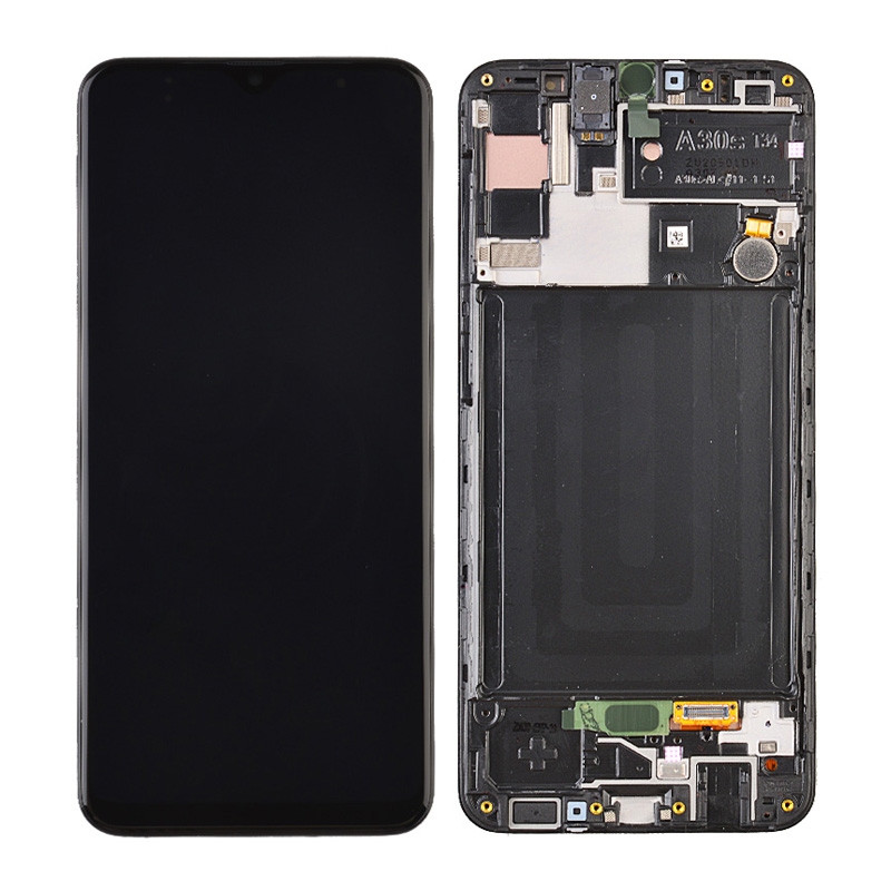 OLED Screen Digitizer Assembly with Frame for Samsung Galaxy A30s (2019) A307 - Black