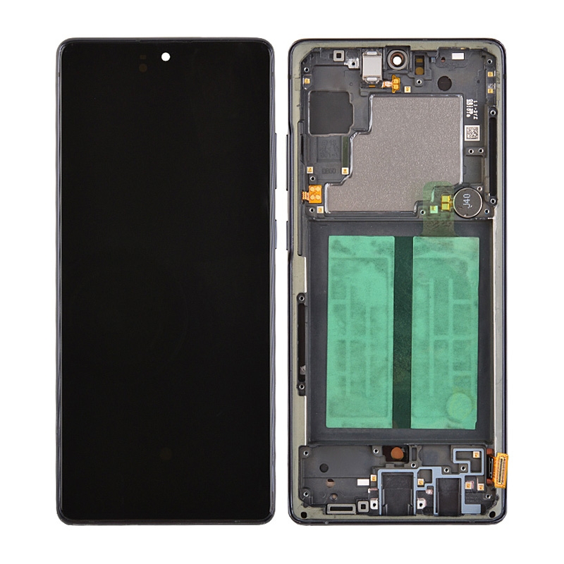 OLED Screen Digitizer Assembly With Frame for Samsung Galaxy A71 5G UW A716V (Premium) - Prism Bricks Black