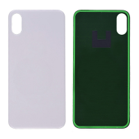  Back Glass Cover with Adhesive for iPhone X - White(No Logo/ Big Hole)