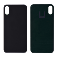  Back Glass Cover with Adhesive for iPhone XS - Black(No Logo/ Big Hole)