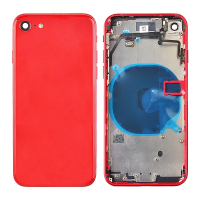  Back Housing with Small Parts Pre-installed for iPhone 8(No Logo) - Red