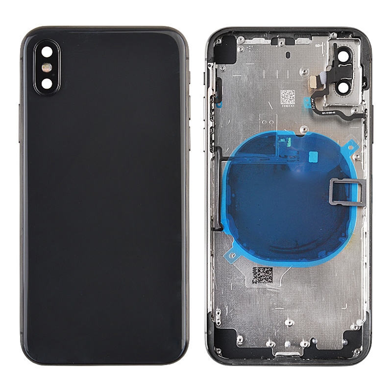 Back Housing with Small Parts Pre-installed for iPhone X(No Logo)- Black