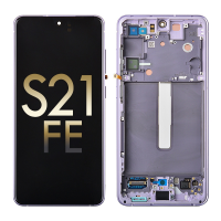  OLED Screen Digitizer Assembly with Frame for Samsung Galaxy S21 FE 5G G990U (for America Version)(Service Pack) - Lavender