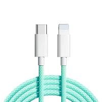 3ft TPE+Nylon Type-C to 8 Pin Fast Charging Data Cable (20-27W) - Green