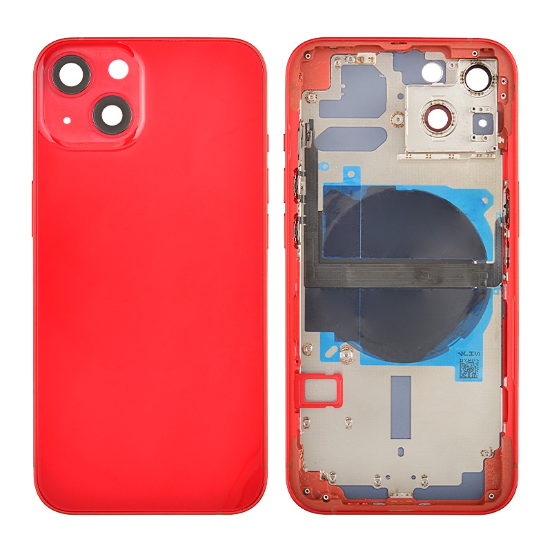 Back Housing with Small Parts Pre-installed for iPhone 13 (for America Version)(No Logo) - Red