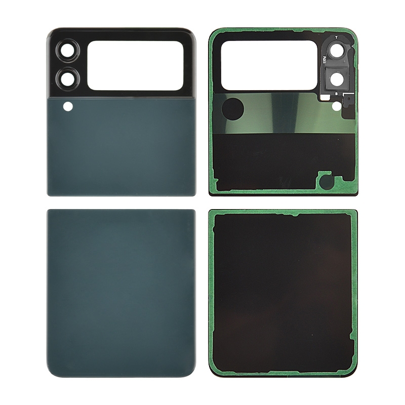 Back Cover with Camera Glass Lens and Adhesive Tape for Samsung Galaxy Z Flip3 5G F711 (Up and down cover) - Green