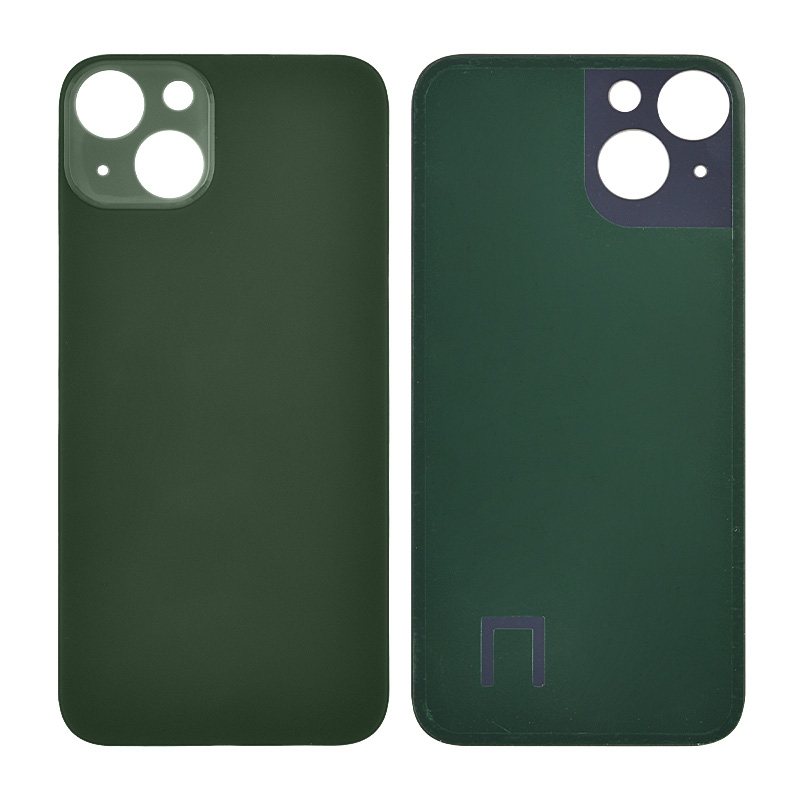 Back Glass Cover with Adhesive for iPhone 13 - Green (No Logo/ Big Hole)