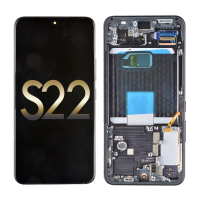  OLED Screen Digitizer Assembly with Frame for Samsung Galaxy S22 5G S901 (Service Pack) - Phantom Black