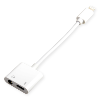  8 Pin to 3.5mm Headphone Audio & Charge Converter for Mobile Phone - White