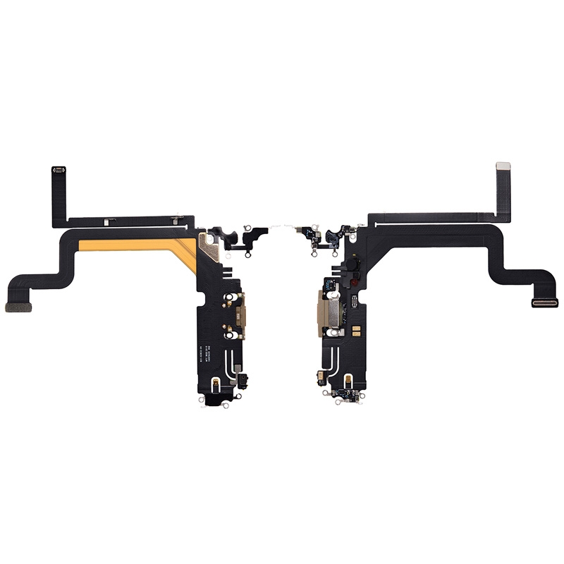 Charging Port with Flex Cable for iPhone 14 Pro Max (High Quality) - Gold