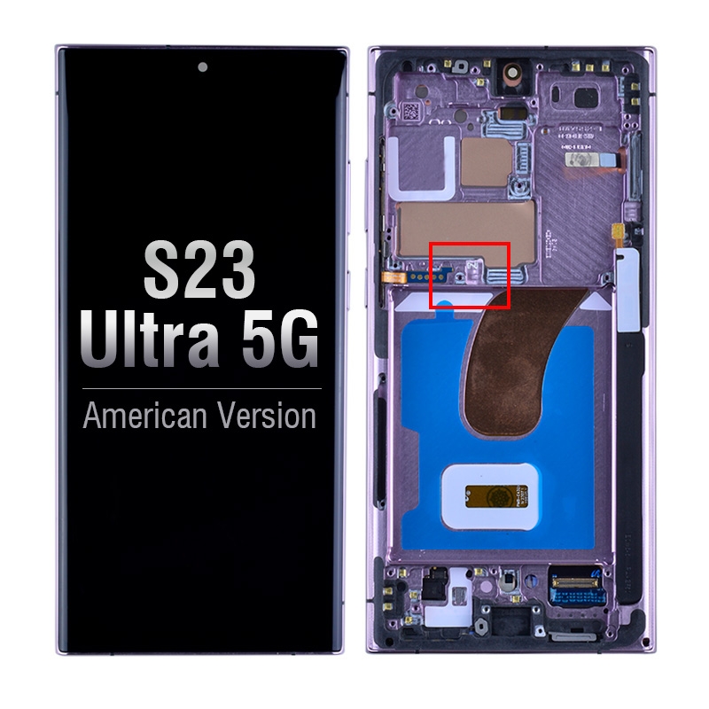 OLED Screen Digitizer Assembly with Frame for Samsung Galaxy S23 Ultra 5G S918 (for America Version)(Premium) - Lavender