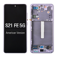  OLED Screen Digitizer Assembly with Frame for Samsung Galaxy S21 FE 5G G990 (for America Version)(Premium) - Lavender