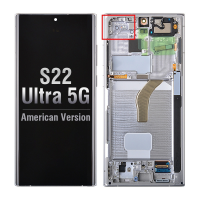  OLED Screen Digitizer Assembly with Frame for Samsung Galaxy S22 Ultra 5G S908 (for America Version)(Premium) - White