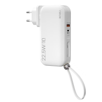  3 in 1 Power Bank (US+EU+UK Power Adaptor Plug) 10000mAh - White