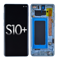  OLED Screen Digitizer with Frame Replacement for Samsung Galaxy S10 Plus G975 (Premium) - Prism Blue