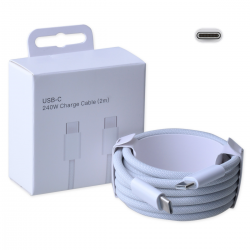  2m Type C Woven Charge Cable (240W) - White