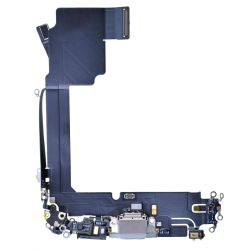  Charging Port with Flex Cable for iPhone 15 Pro Max (High Quality) - White Titanium