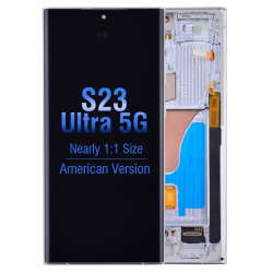  OLED Screen Digitizer Assembly with Frame for Samsung Galaxy S23 Ultra 5G S918 (for America Version)(Aftermarket) - Cream