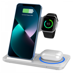  3 in 1 Folding Wireless Charger - White