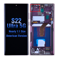  OLED Screen Digitizer with Frame Replacement for Samsung Galaxy S22 Ultra 5G S908 (for America Version)(Aftermarket Plus 6.8inch) - Burgundy