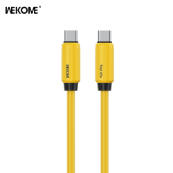  Elastic Genuine Silicone PD65W Super Fast Charging Data Cable (C-C) - Yellow