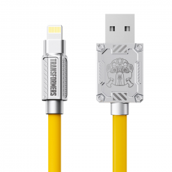  1.5m Zinc alloy+TPE Soft Silicone Fast Charging Cable (A to Lightning) - Yellow