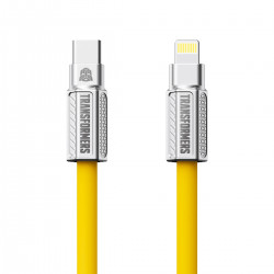  1.5m Zinc alloy+TPE Soft Silicone Fast Charging Cable (C to Lightning) - Yellow