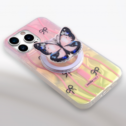  Magnet Phone Kickstand with Butterfly Pattern - Black