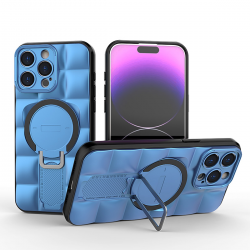  Visible Airbag Magnetic Phone Case for iPhone 15 Pro Max - Blue