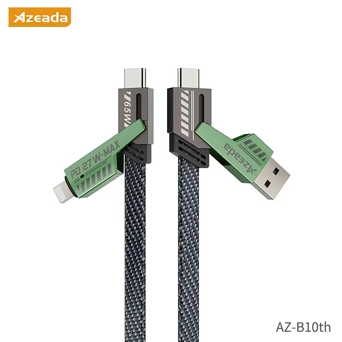 65W 2 in 2 Mecha Fast Charging Cable (1.5m) - Green