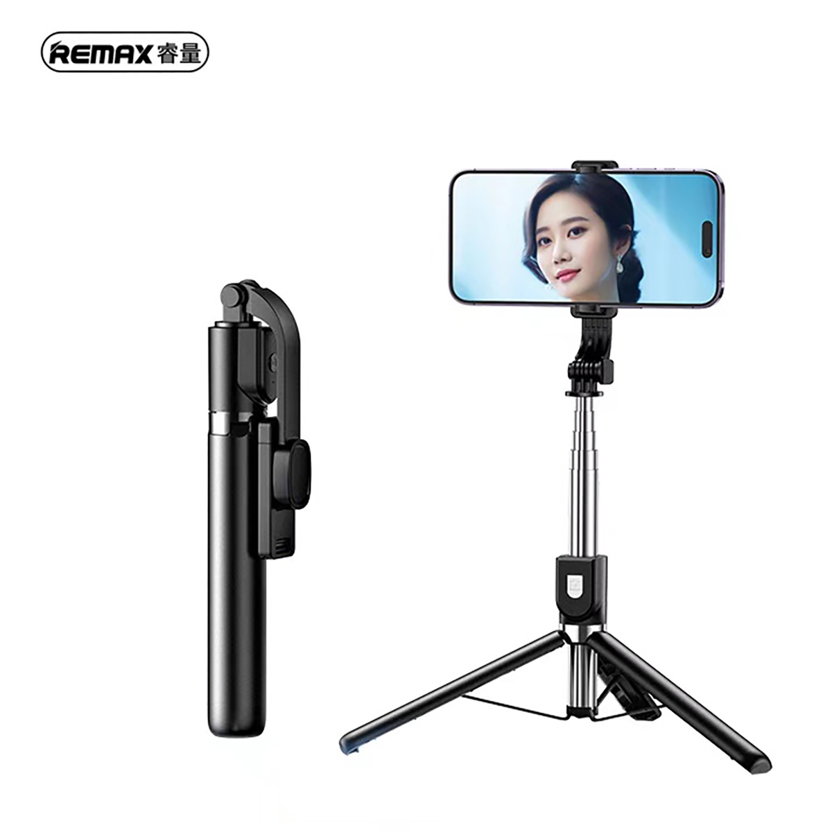 Mini and Portable Handheld Selfie Stick for Live Streaming (1.3m) - Black