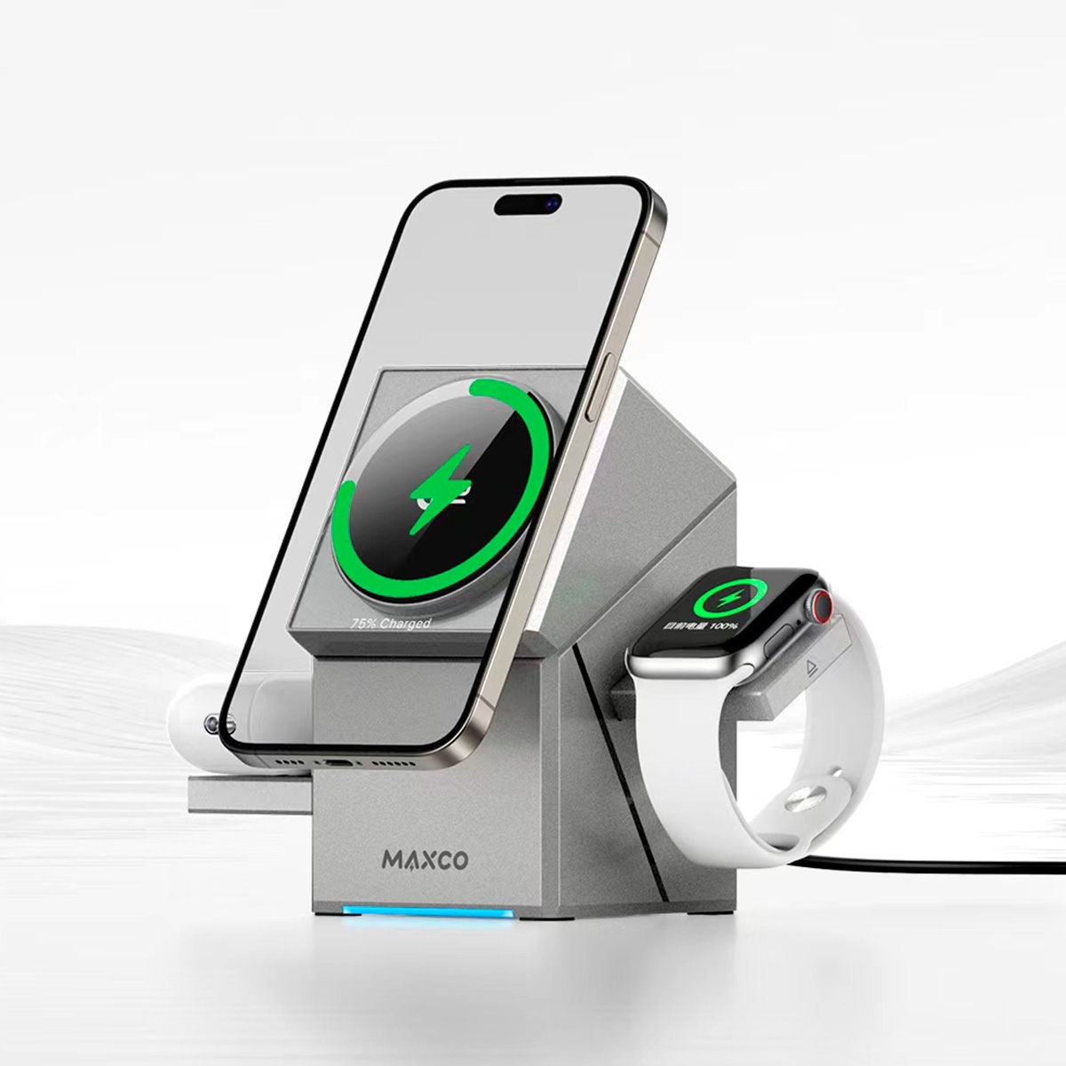 Geometry 3 in 1 Magnetic Wireless Charger - Gray