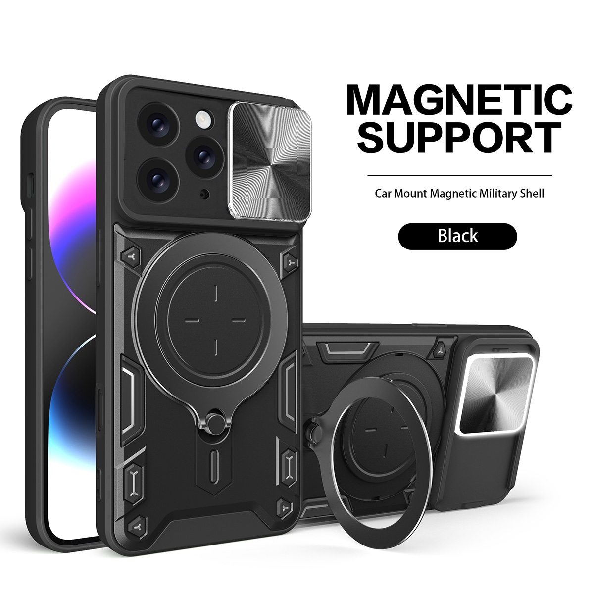 2 in 1 Protect Case with Wireless Charging and Camera Protector for iPhone 11 Pro Max- Black