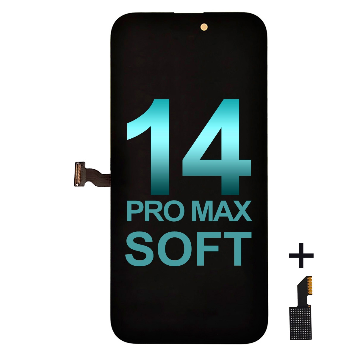 Premium Soft OLED Screen Digitizer Assembly with Portable IC for iPhone 14 Pro Max (120HZ)