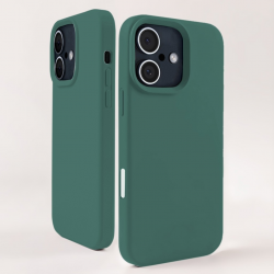  Silicone Case with MagSafe for iPhone 16 - Dark Green