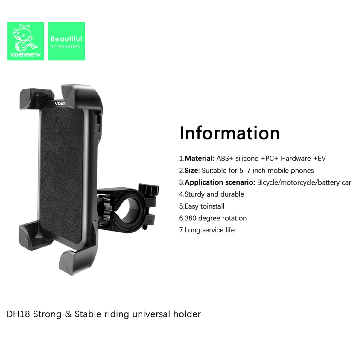 Strong & Stable Riding Universal Holder - Black