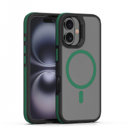  TPU and PC Case with Magnetic for iPhone 16 - Green