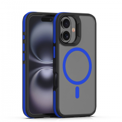  TPU and PC Case with Magnetic for iPhone 16 - Dark Blue