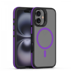  TPU and PC Case with Magnetic for iPhone 16 - Purple