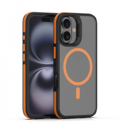  TPU and PC Case with Magnetic for iPhone 16 - Orange